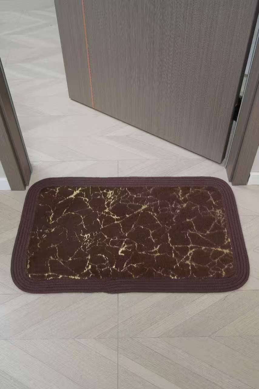 Rabbit fur gilded door mat, anti-slip carpet floor mat details Picture