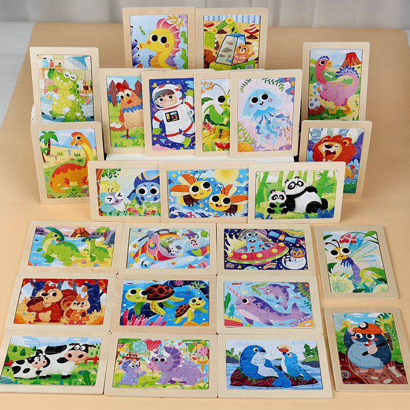 Educational and educational toys for children, wooden jigsaw puzzles, cartoon three-dimensional jigsaw puzzles, and assembly toys are suitable for children's intellectual enlightenment jigsaw puzzles detail image 18