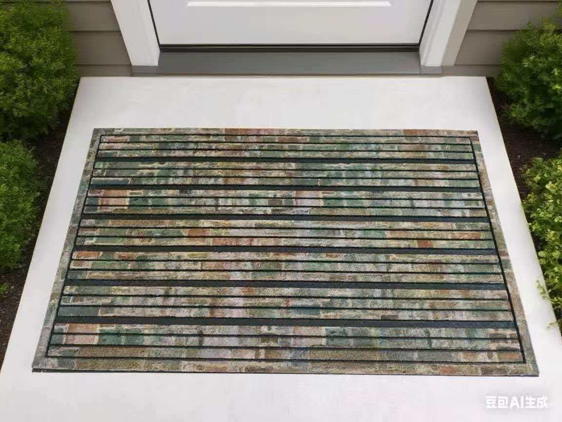 Outdoor door mat, thickened printed rubber floor mat, waterproof carpet details Picture