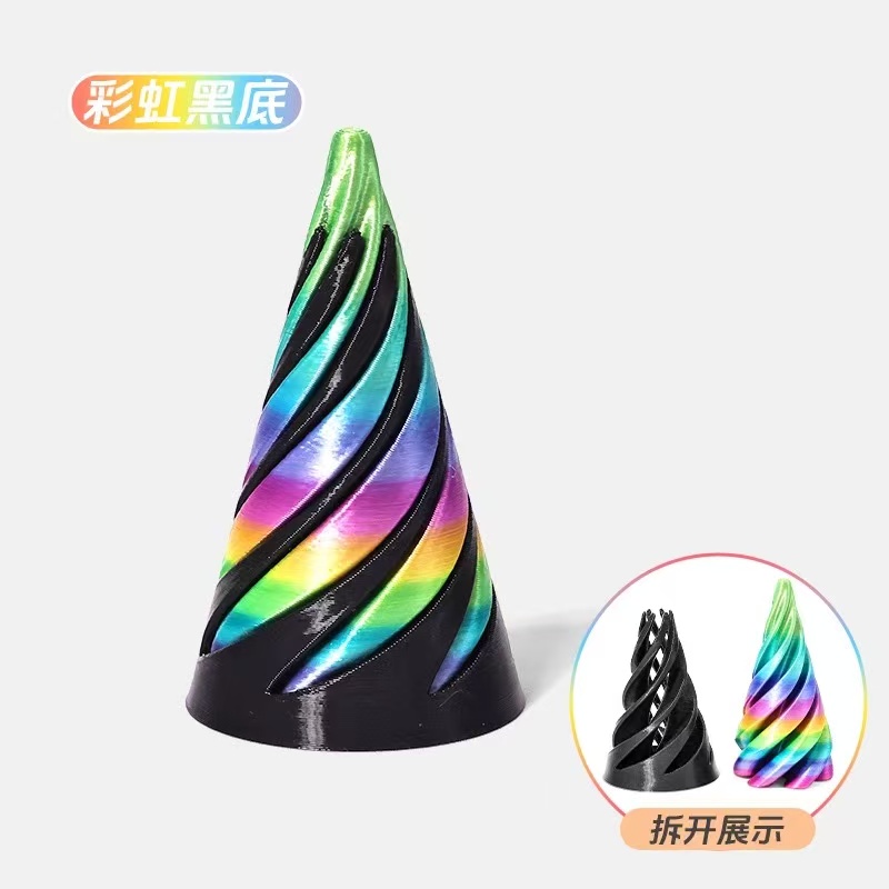 3d stereoscopic printed toy, decompression spiral cone, Children's Day gift for boys, girls and primary school students, models for three places Application Scenario