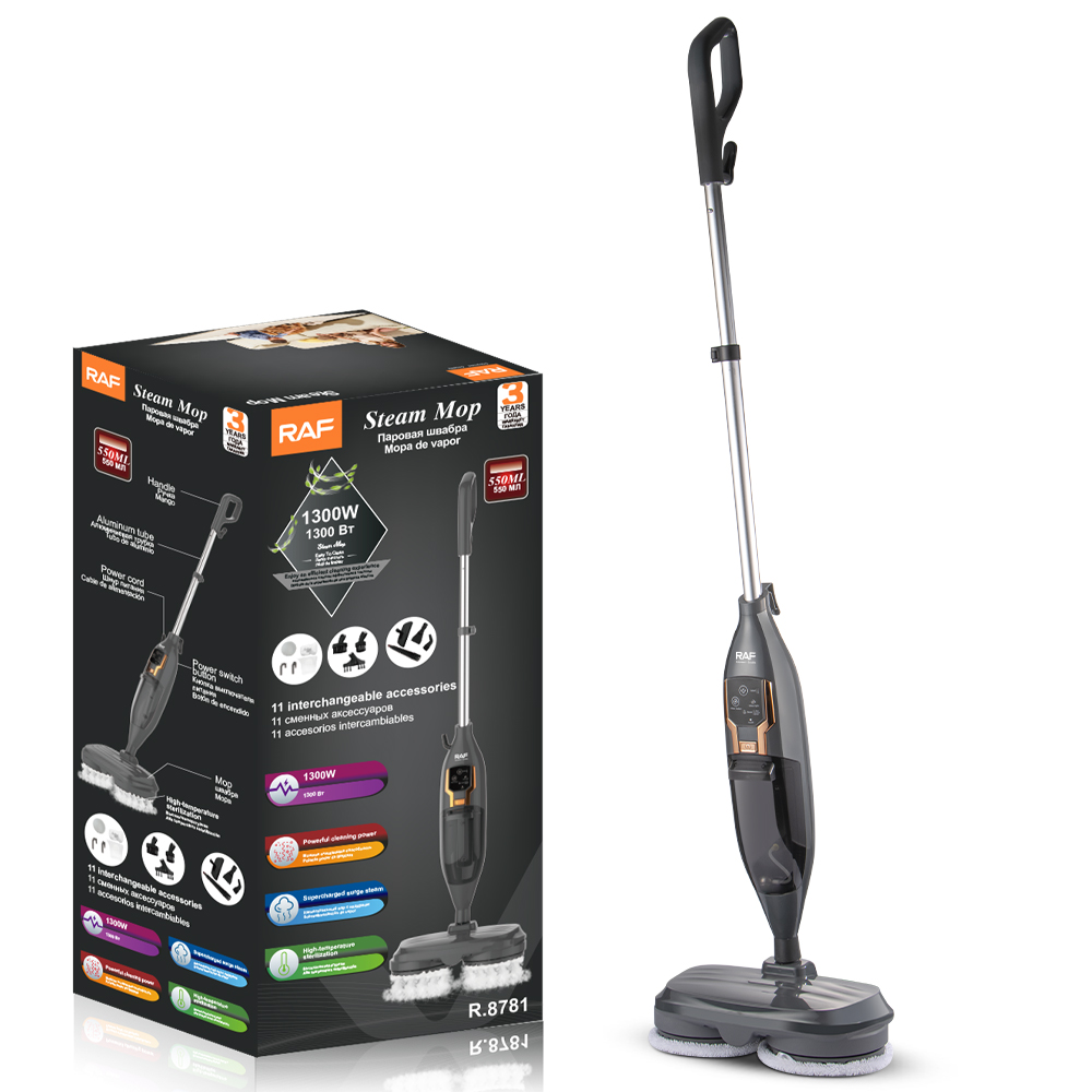 RAF European standard cross-border household steam mop, lazy person's fully automatic floor mop, wired mopping, electric mop Item Picture