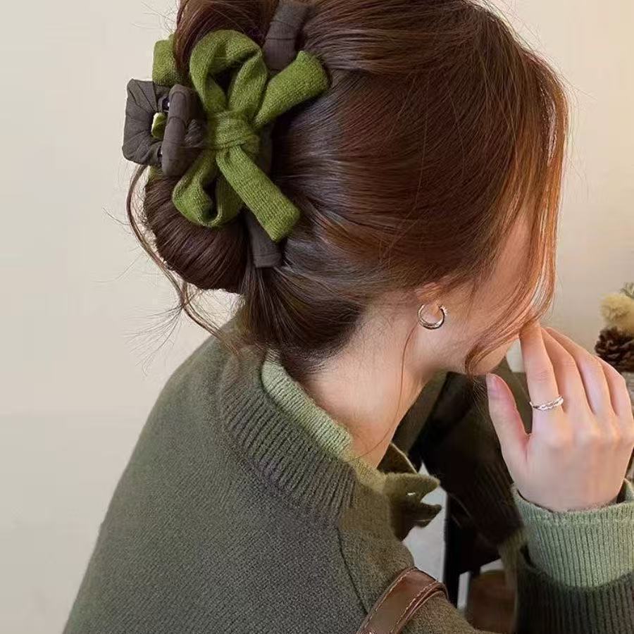 Matcha Forest ~ Women's Bow Shark Hair Clip with Large Volume 2025 New updo Headwear #6 hair clip detail image 2