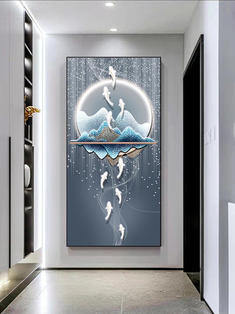 玄关画，晶瓷画，装饰画，油画，细节图