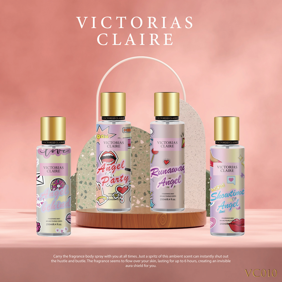 外贸热销香体喷雾 多款式高颜值图案(文字 / 甜品 / 果味)250ml 持久淡香详情10