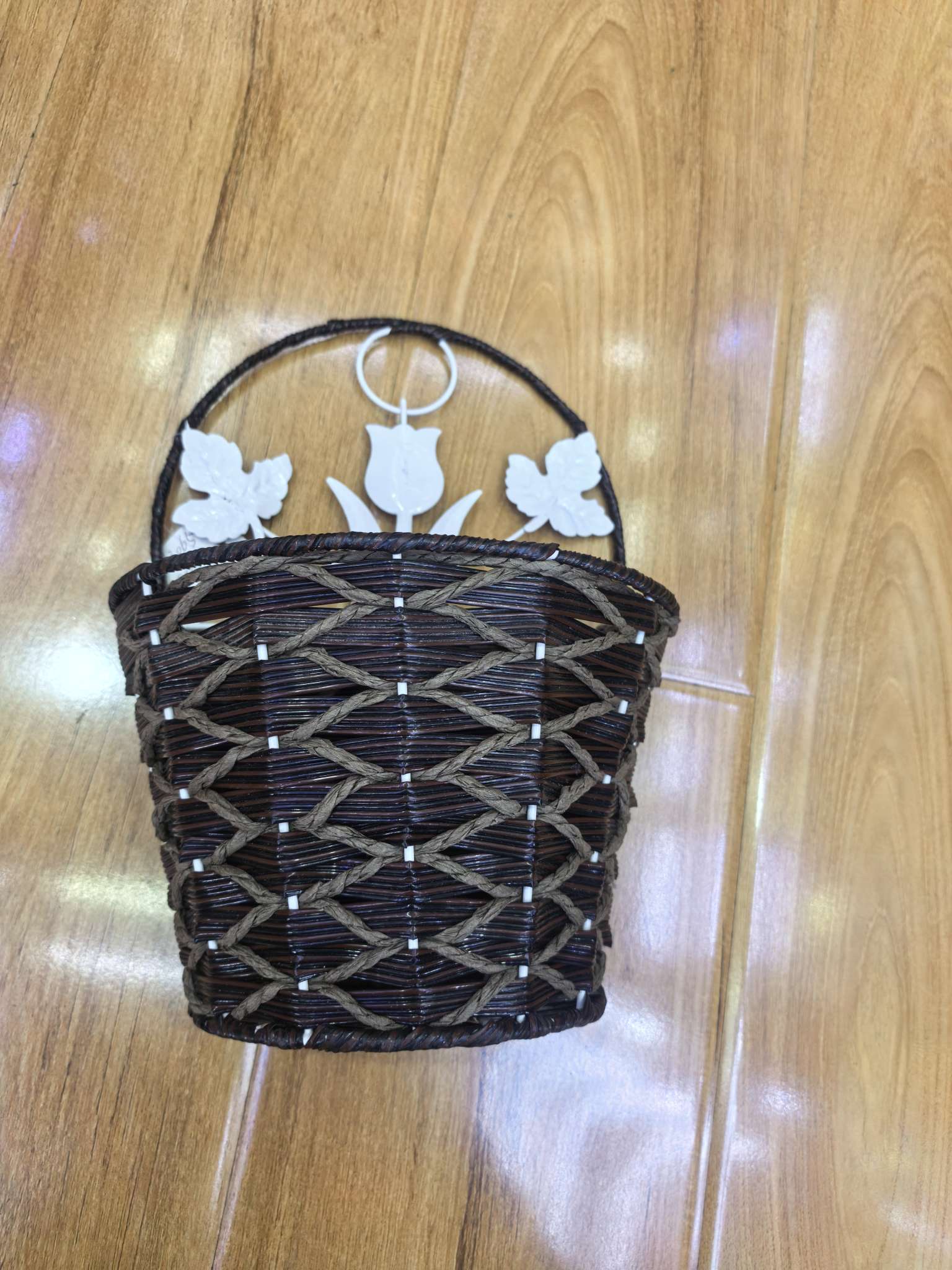 工艺品礼品装饰花桶仿真花配件2025菊花花环编织工艺花篮海胆壳摆件花篮工艺品