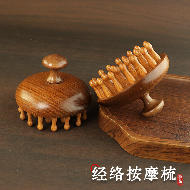 Multi-functional beauty, skin care and makeup tools, hair comb mirror, hair comb, air cushion comb, wooden comb, hairstyle comb, suitable for men and women, sandalwood comb, massage comb detail image 9