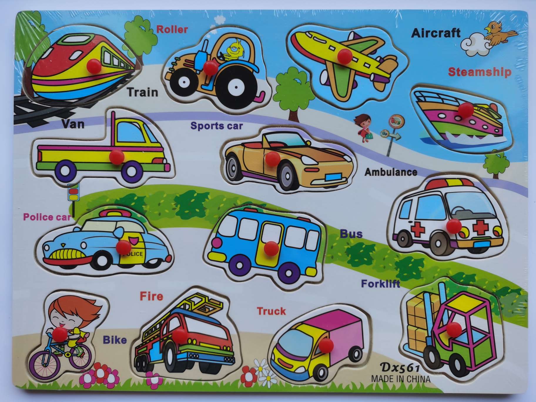Wooden hand-grabbed board educational toys, children's jigsaw puzzle board, cartoon three-dimensional jigsaw puzzle assembly, fun educational games, suitable for children's learning toys detail image 19