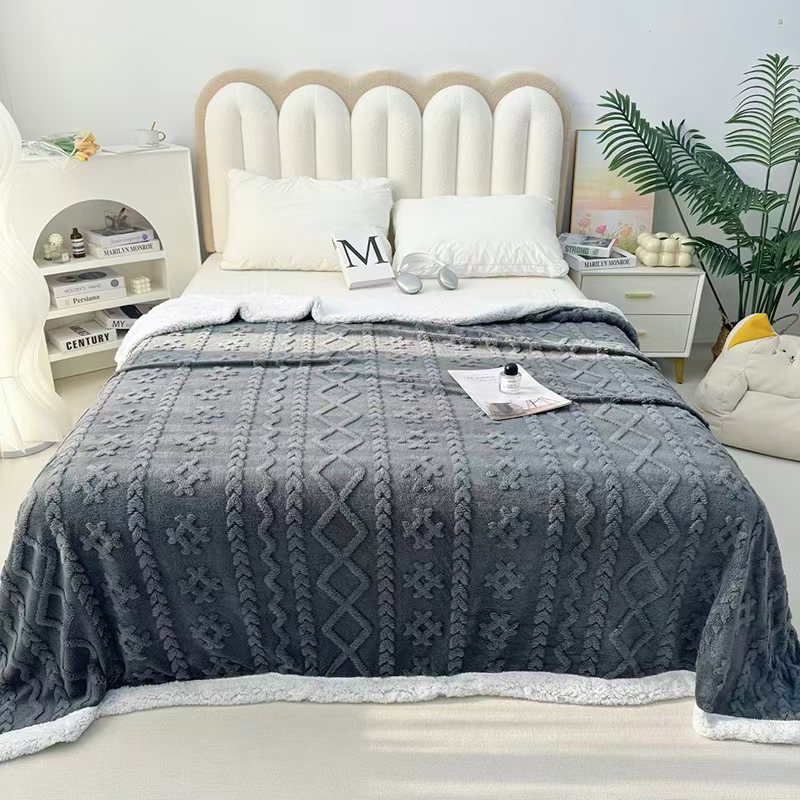 Cross-border export of the 2025 new high-weight double-layer thickened Taff velvet blanket, double-sided velvet cover blanket and sofa blanket pic 3