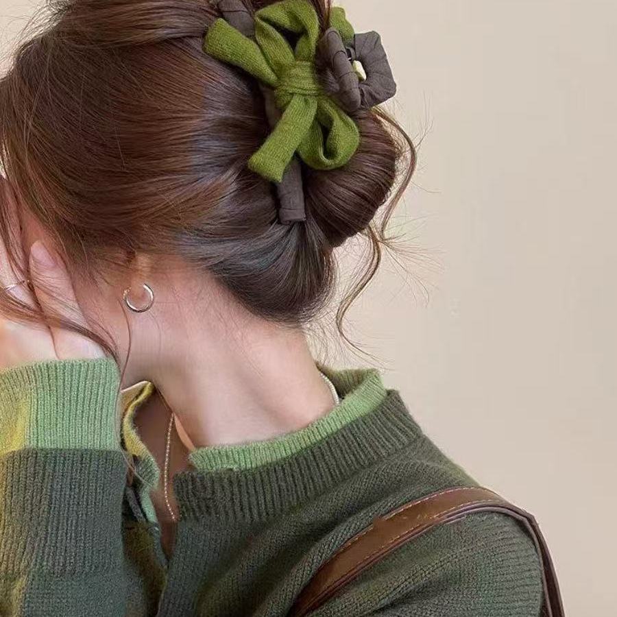 Matcha Forest ~ Women's Bow Shark Hair Clip with Large Volume 2025 New updo Headwear #6 hair clip