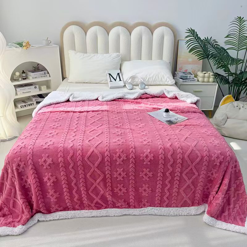 Cross-border export of the 2025 new high-weight double-layer thickened Taff velvet blanket, double-sided velvet cover blanket and sofa blanket pic 1