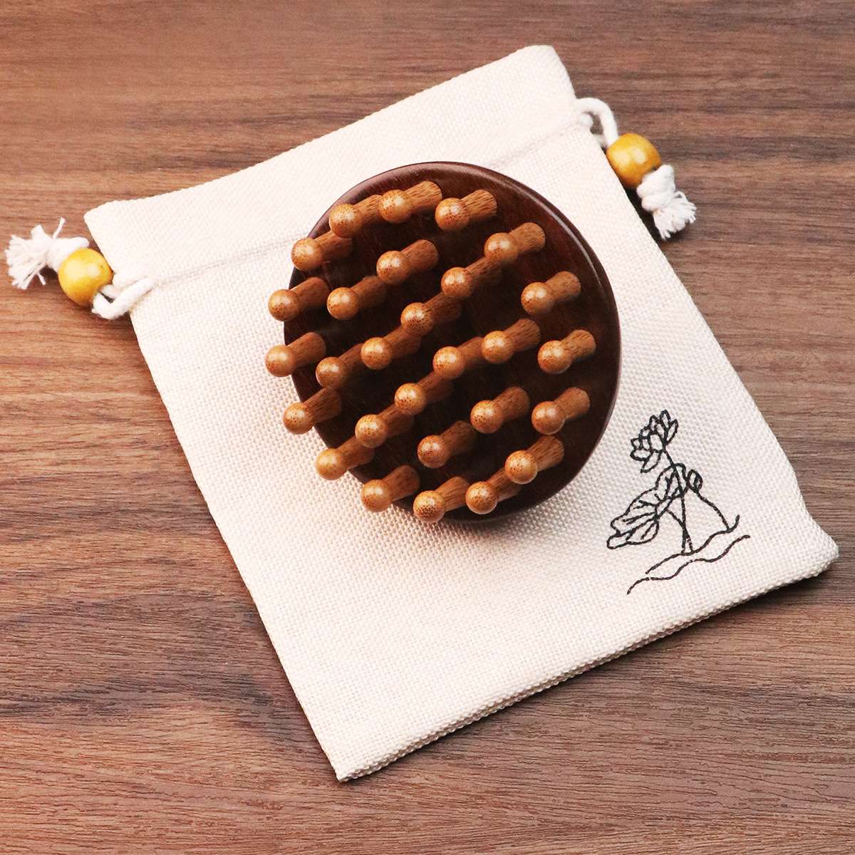 Multi-functional beauty, skin care and makeup tools, hair comb mirror, hair comb, air cushion comb, wooden comb, hairstyle comb, suitable for men and women, sandalwood comb, massage comb detail image 7