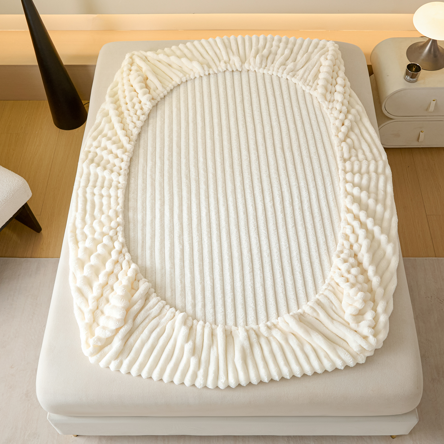 2025 New Type a Class baby and mother grade rabbit plush large strip bed hat Cross-border export exclusive source factory Item Picture
