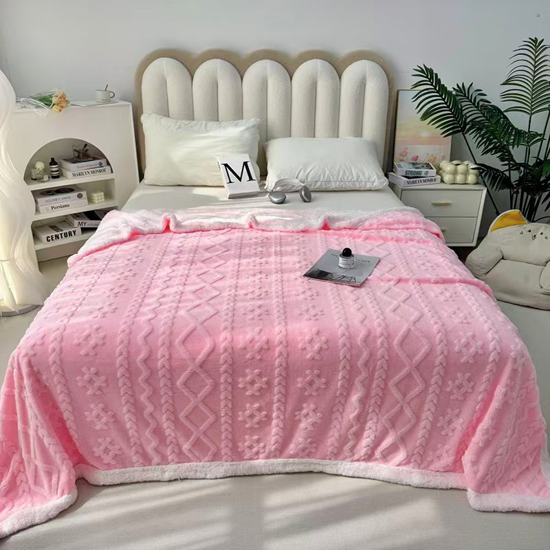 Cross-border export of the 2025 new high-weight double-layer thickened Taff velvet blanket, double-sided velvet cover blanket and sofa blanket pic 2