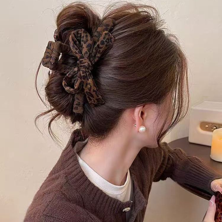 Fashion is back! Hair clips, women's leopard print bow shark clips, 2025 new style hair clips, hair accessories, autumn #6 hair clips, hair clips, hair clips detail image 4