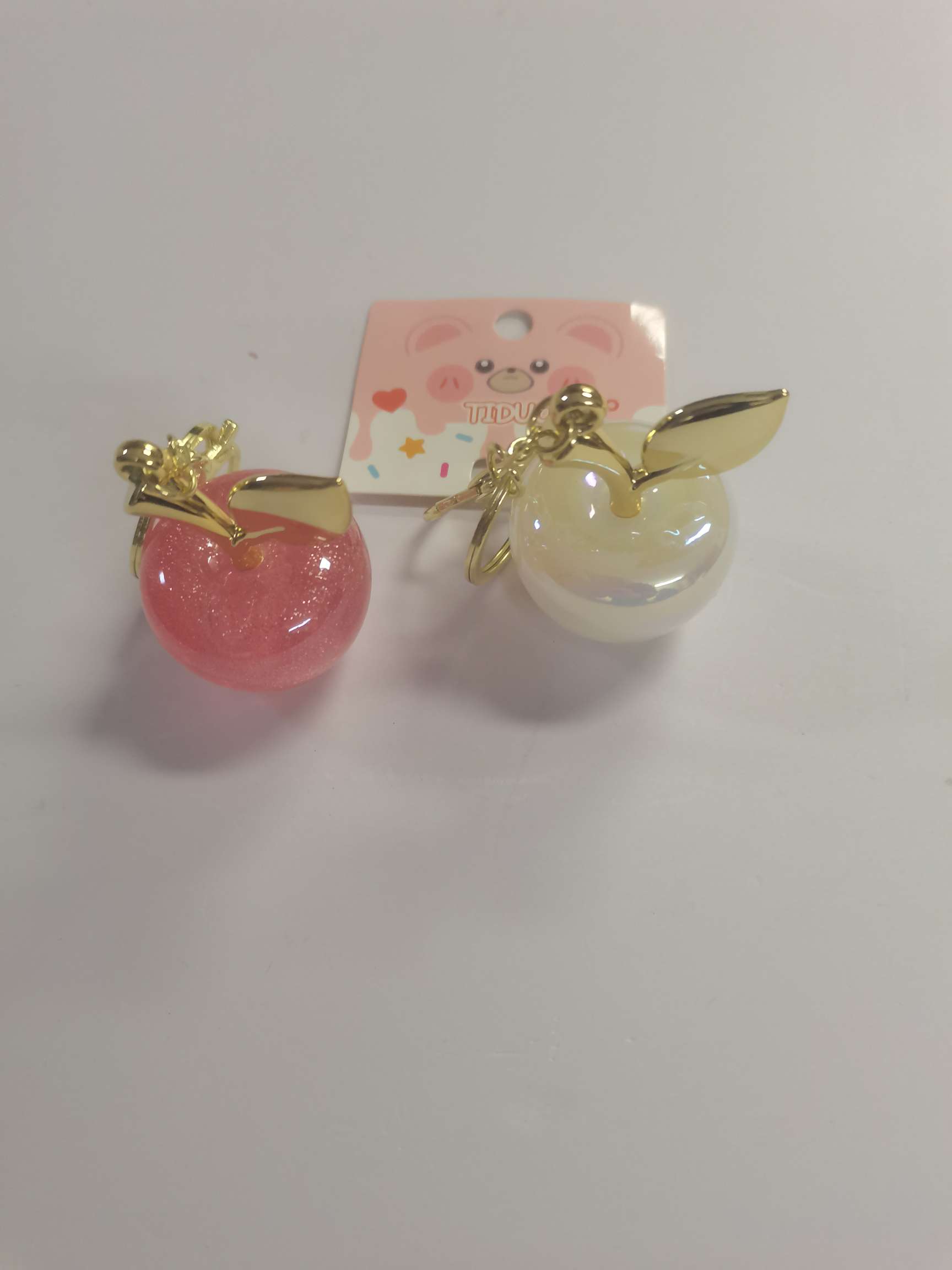 苹果钥匙挂饰品挂饰挂钥匙扣扁平钥匙圈时尚创意礼品钥匙扣