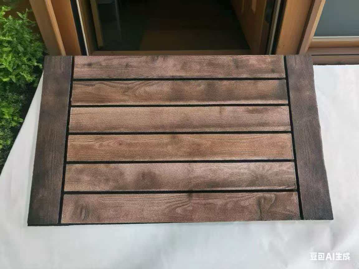 Outdoor door mat, thickened printed rubber floor mat, waterproof carpet