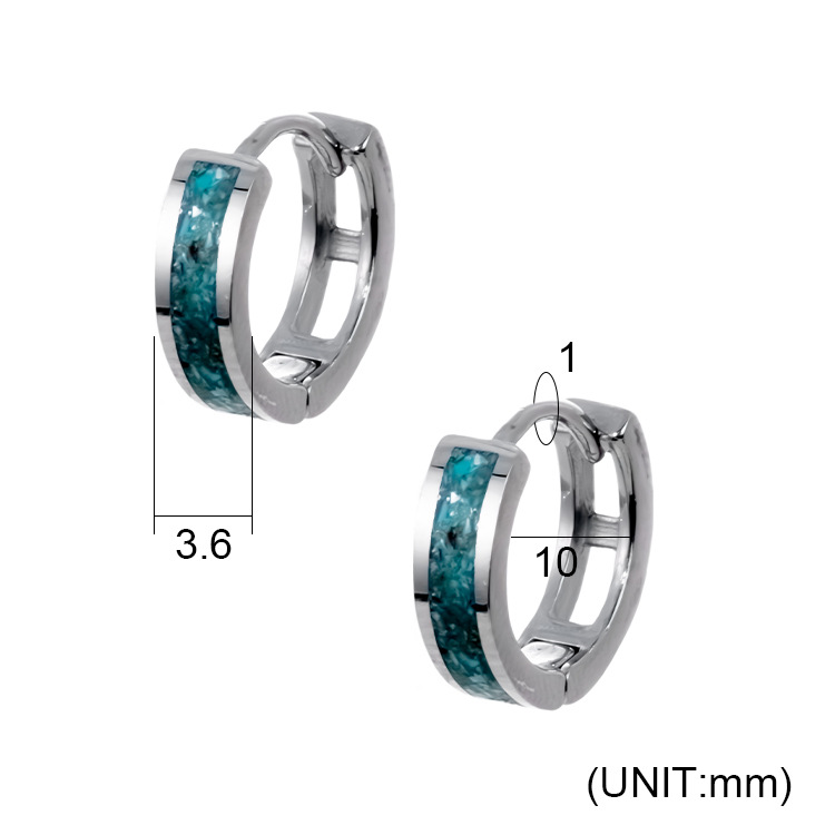 Changsheng earrings, turquoise earrings, fashionable and versatile accessories, men's simple and elegant style, and women's ear buckles detail image 2