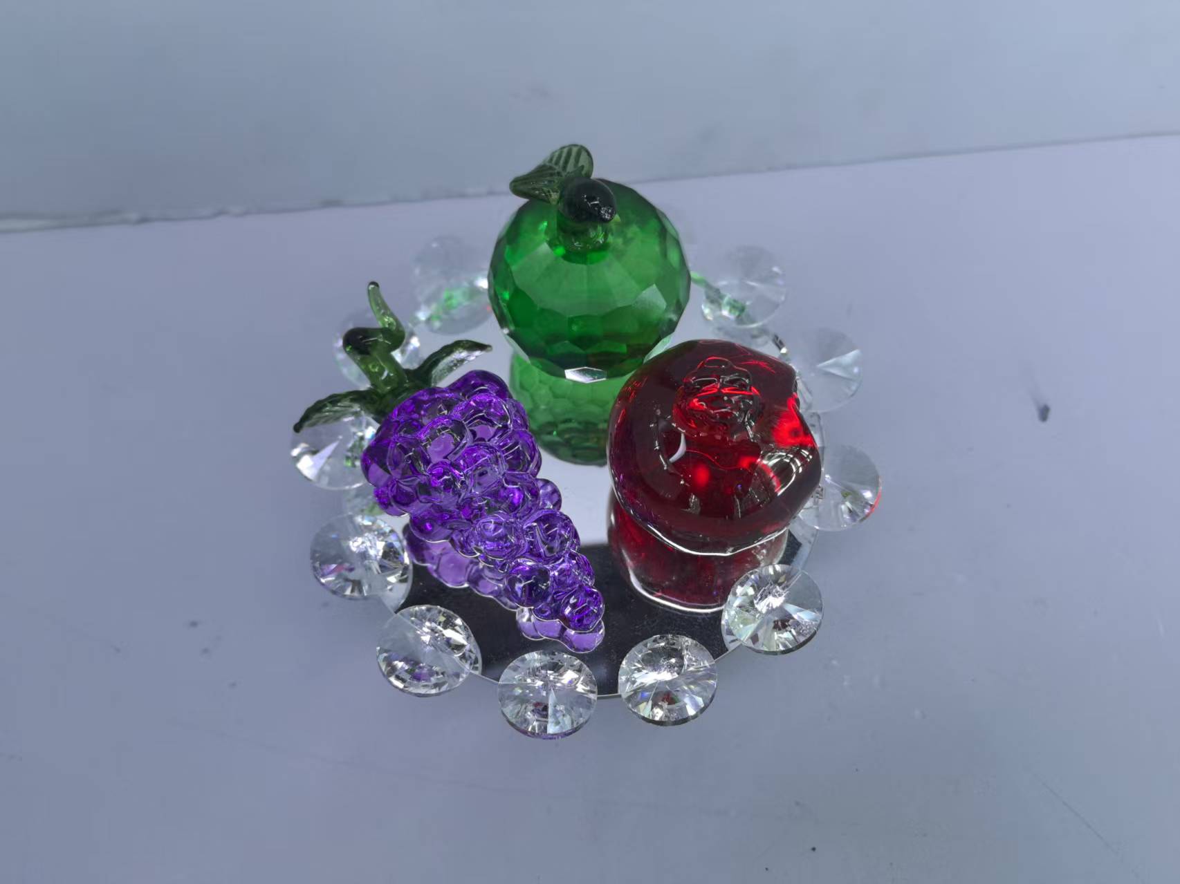 玻璃镜面金属托盘/贝壳托盘/托盘/玻璃托盘/玉石细节图