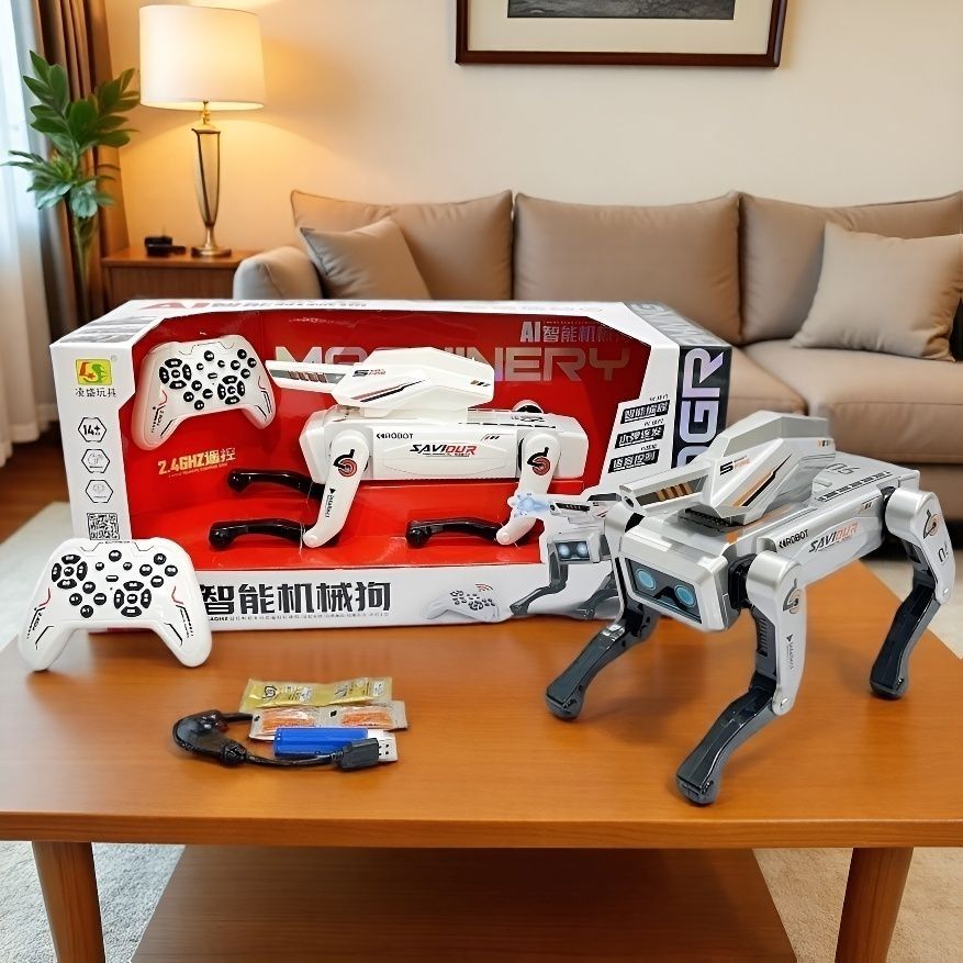 Wuyuan Toy Mechanical Dog 2025 Remote Control Mechanical Water Bomb Tank Dog Intelligent AI Programming Bionic Toy Small Mechanical Dog Export Wholesale Foreign trade details Picture