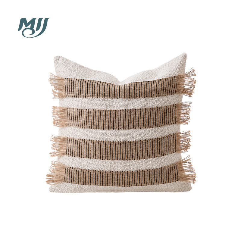 手工麻绳编织抱枕沙发客厅轻奢高级感靠枕侘寂风民宿靠垫飘窗装饰抱枕床头靠