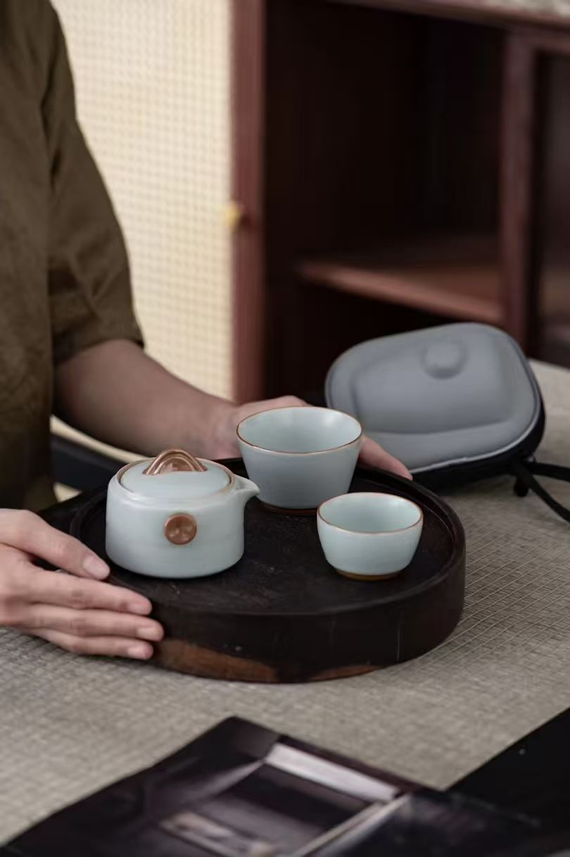 汝州瓷器旅行茶具套装便携式出行茶具组合旅行用品优雅实用详情3