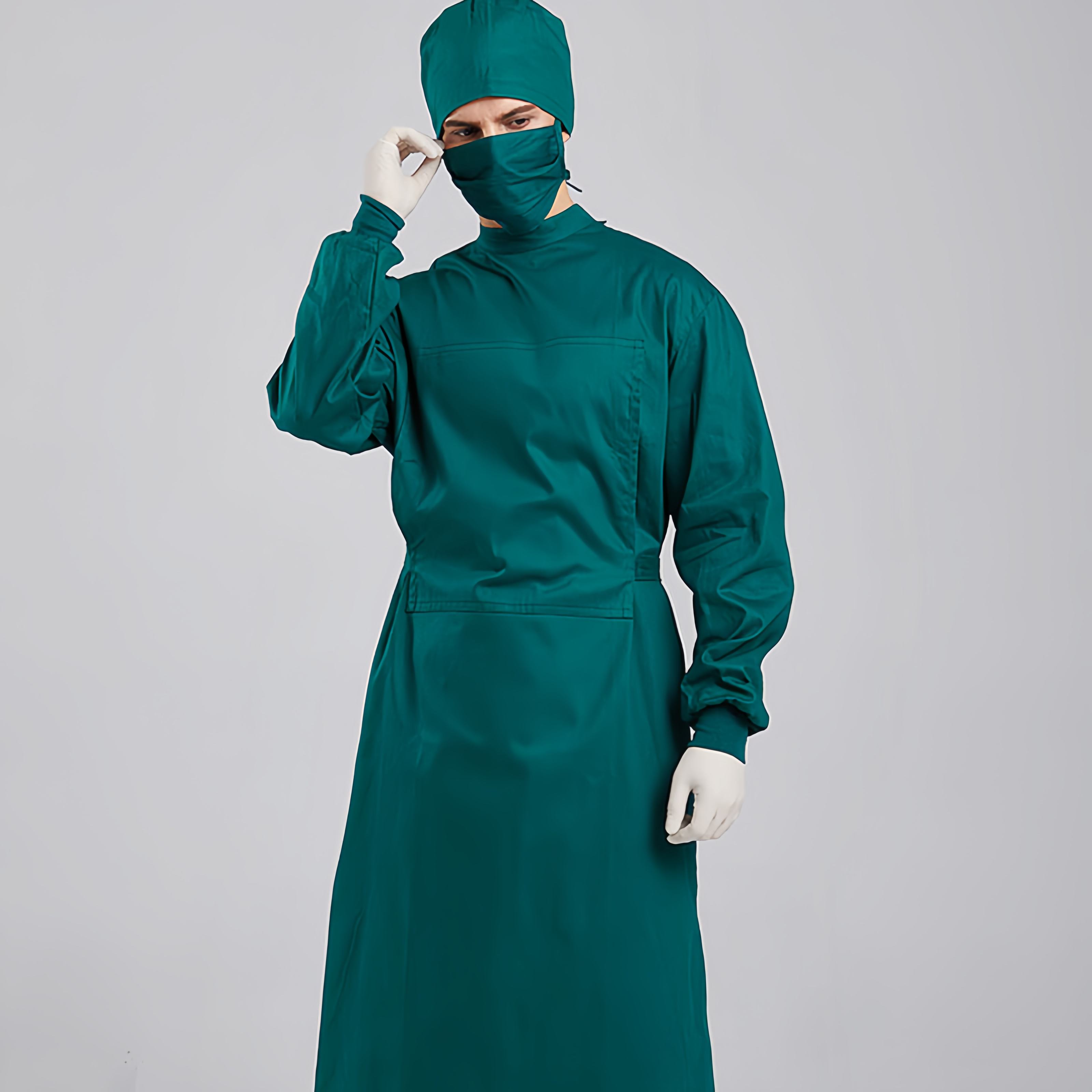 深绿色棉质手术服医用磨砂膏医院有益健康