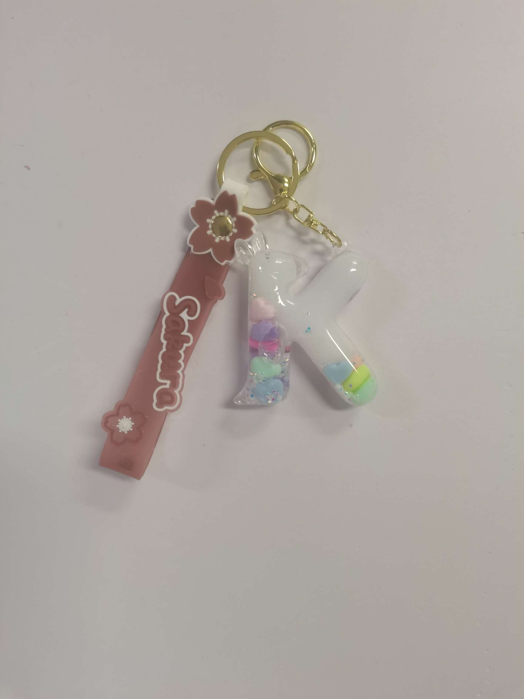 字母钥匙扣挂饰扁平钥匙圈饰品挂件时尚创意礼品