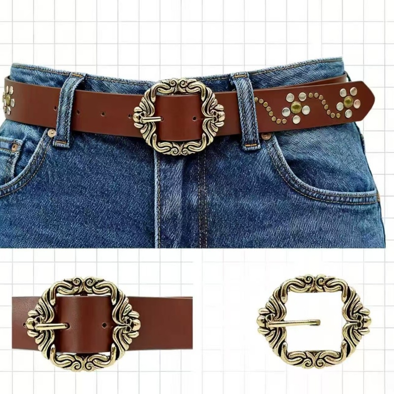 欧美跨境波西米亚风铆钉金属腰带时尚街头辣妹潮流百搭腰带皮带潮