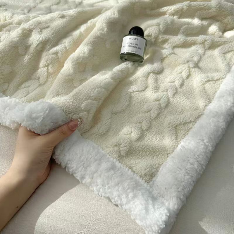 Cross-border export of the 2025 new high-weight double-layer thickened Taff velvet blanket, double-sided velvet cover blanket and sofa blanket Item Picture