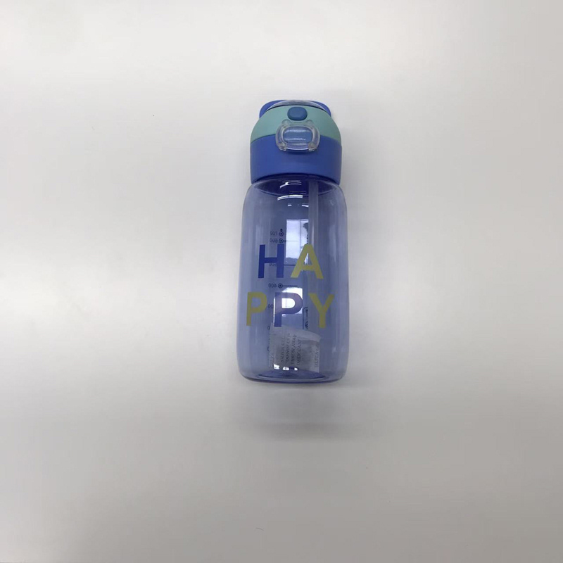 HAPPY字母刻度吸管杯 便携提环防漏水杯 学生大容量可爱ins风高颜值随手杯详情4