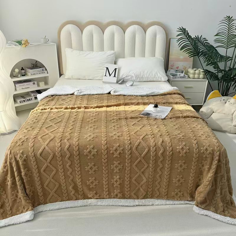 Cross-border export of the 2025 new high-weight double-layer thickened Taff velvet blanket, double-sided velvet cover blanket and sofa blanket pic 8