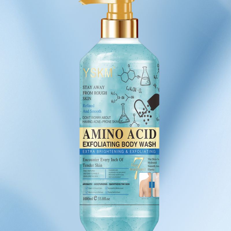 YSKM Amino Acid Exfoliating Body Wash 1000ml brightening, whitening, gentle exfoliation, cleansing and moisturizing for 7 days, smooth and tender skin without irritation