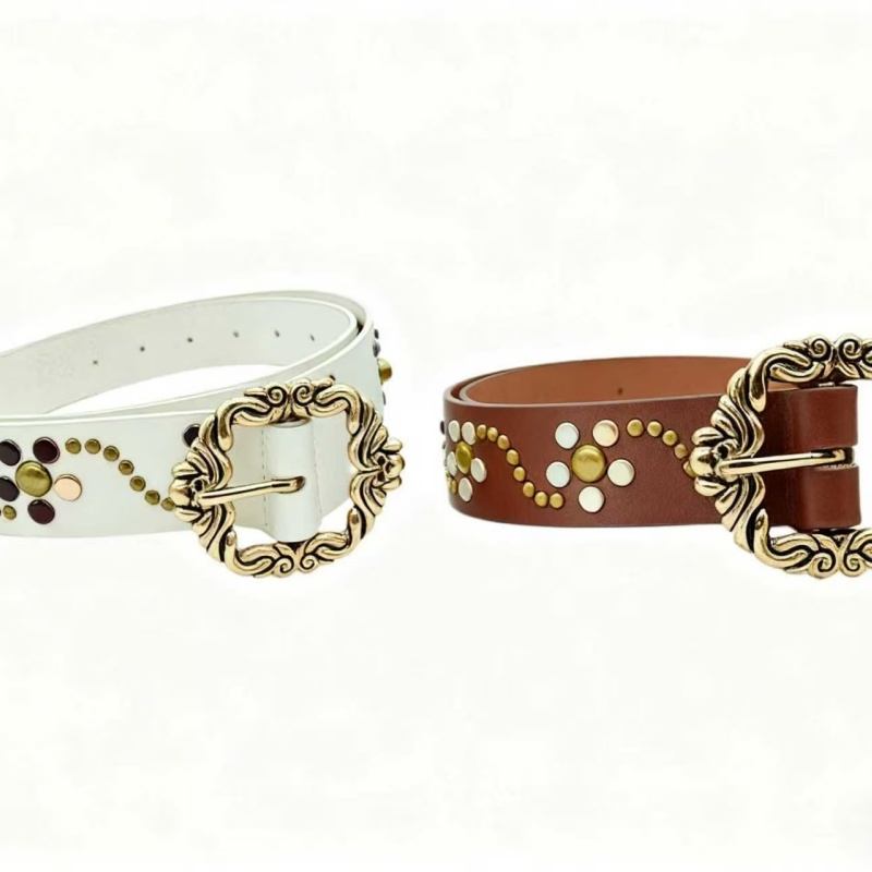European and American cross-border Bohemian style rivet metal belt, fashionable street girl, trendy and versatile belt, belt trend details Picture