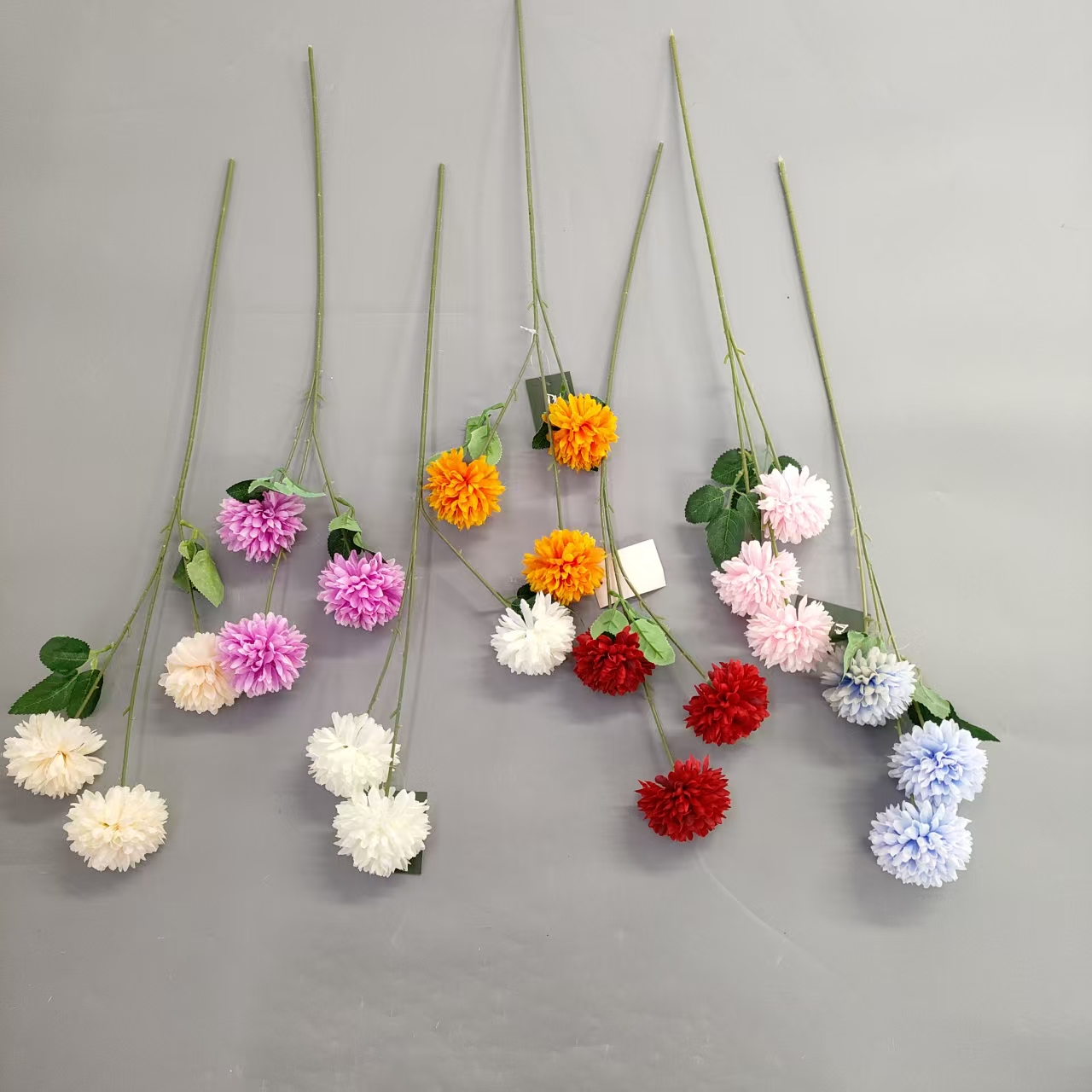 单支三头球菊仿真花假花 婚庆装饰用品家居客厅餐厅桌面插花