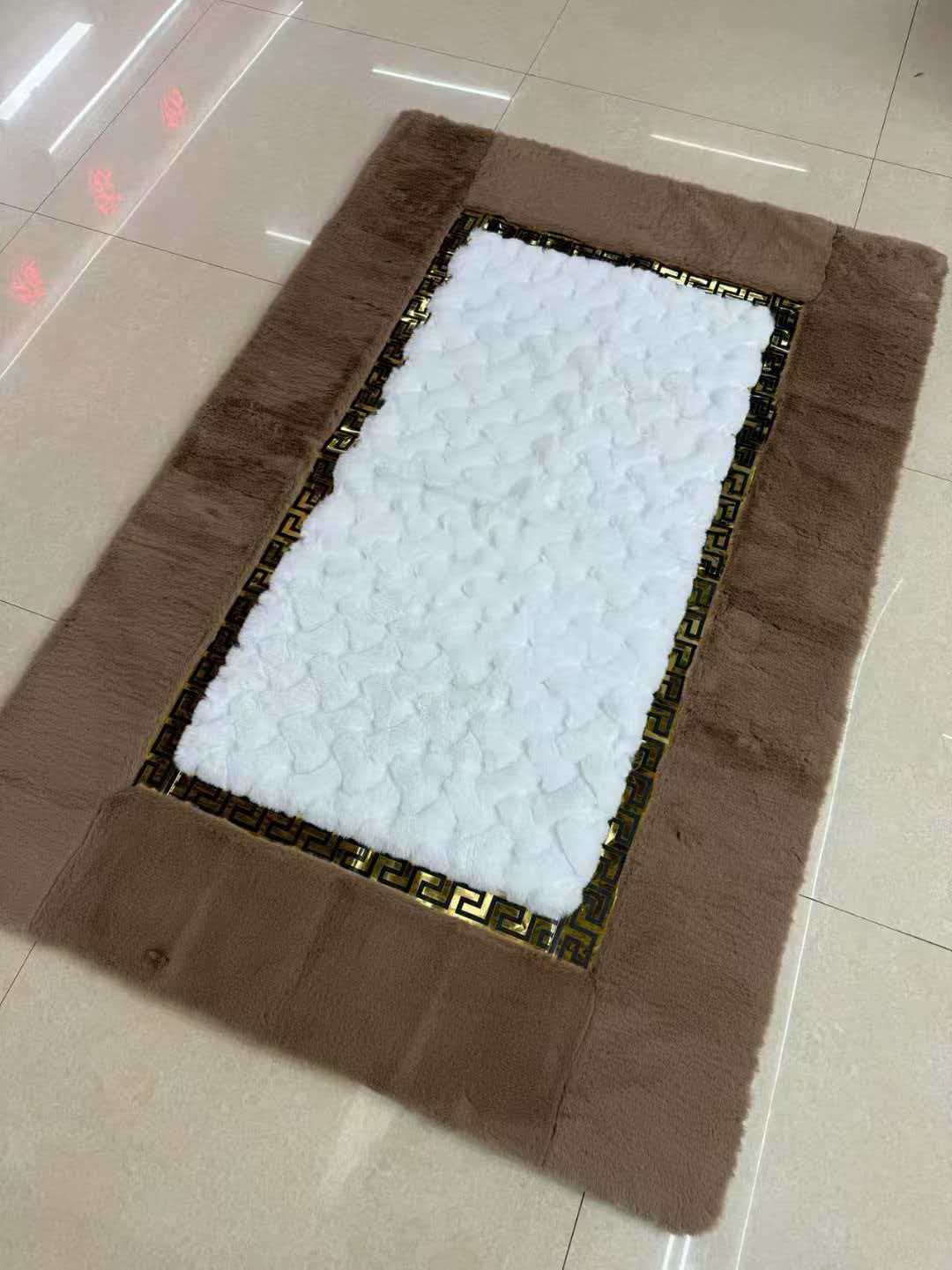 Rabbit hair spliced large carpet, anti-slip carpet and floor mat for the living room details Picture
