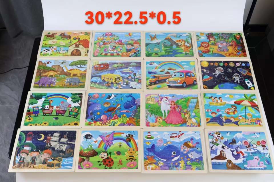 Educational and educational toys for children, wooden jigsaw puzzles, cartoon three-dimensional jigsaw puzzles, and assembly toys are suitable for children's intellectual enlightenment jigsaw puzzles detail image 4