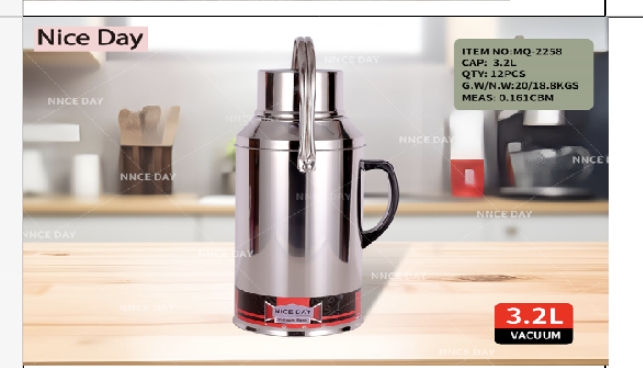 ALWAYS  3.2L不锈钢保温瓶热水瓶玻璃内胆暖壶新款水杯保温