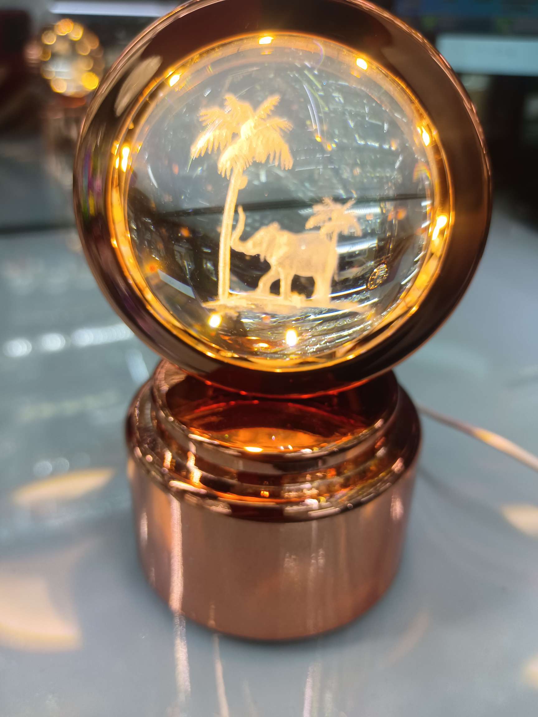 小夜灯，水晶礼品，水晶灯，水晶旋转灯，水晶球小夜灯产品图