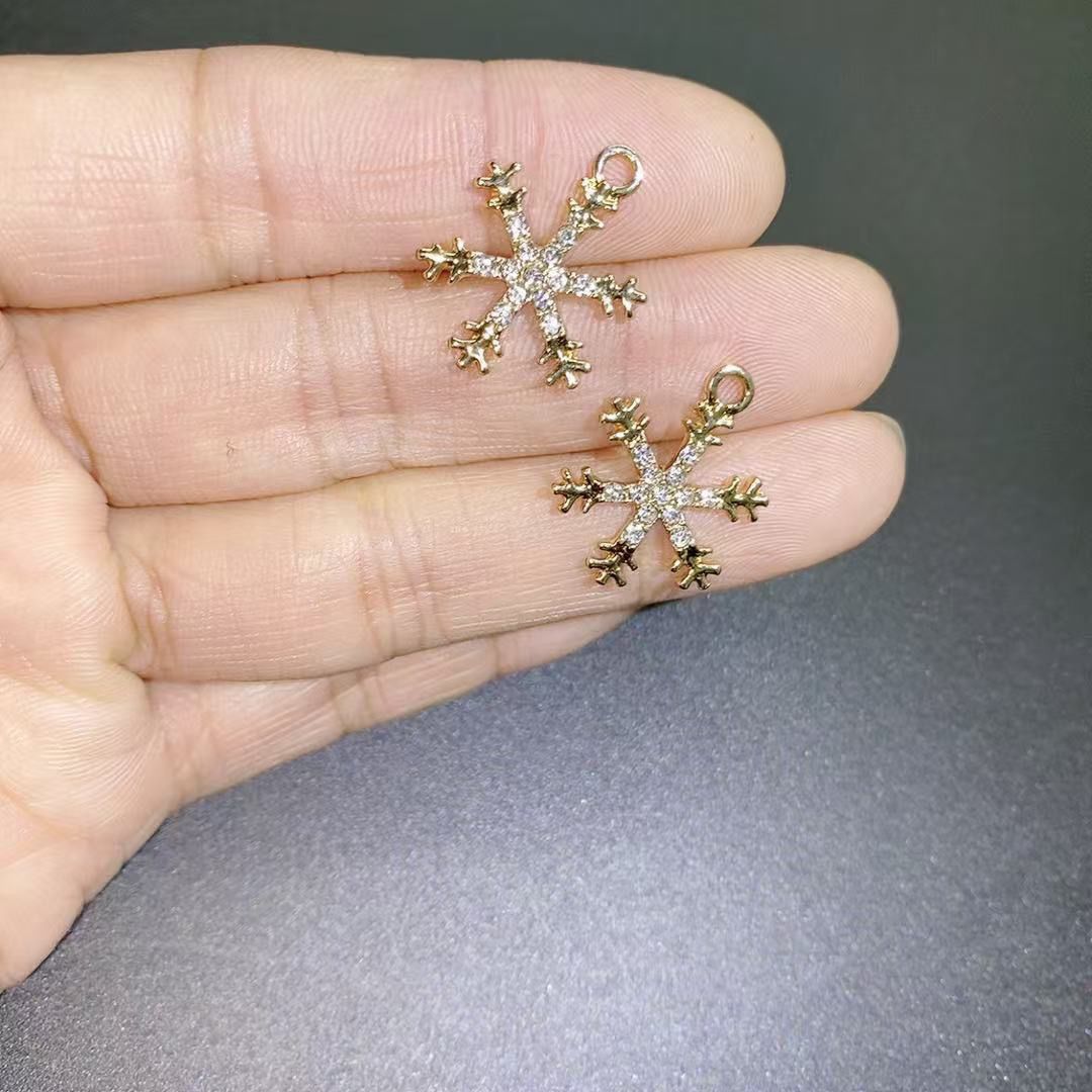 DIY snowflake alloy jewelry accessories, bell decoration materials, jewelry accessories, handcrafted supplies, multiple options to choose from for diy Specification image