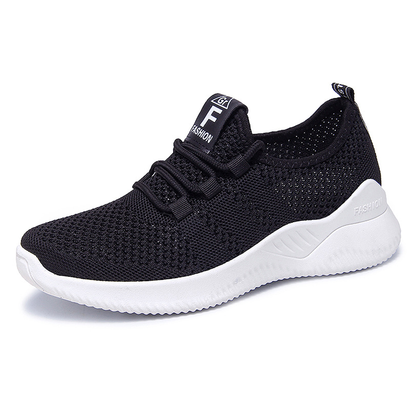 women's shoes cross-border large size temu women's shoes women's casual shoes breathable flying woven pumps all-match solid color sneakers women undefined