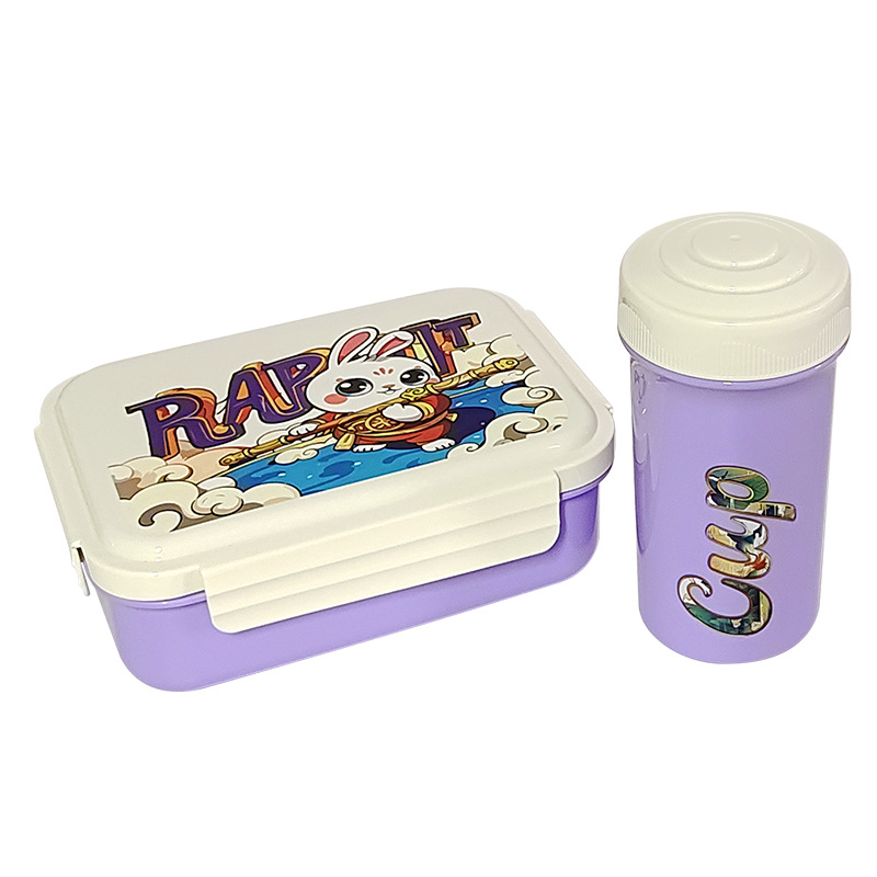 H226-556 National Trend Cartoon student compartments Lunch Box, Office Workers' microwave-safe lunch box and water cup set Specification image