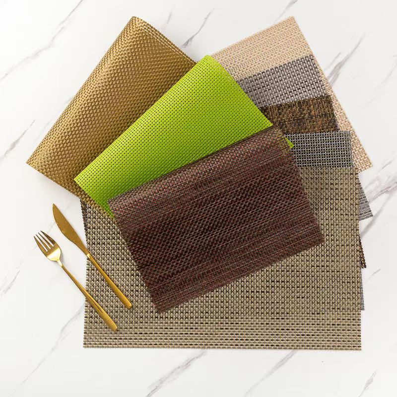 pvc特斯林编织欧式餐厅酒店专供隔热垫餐垫桌布桌垫