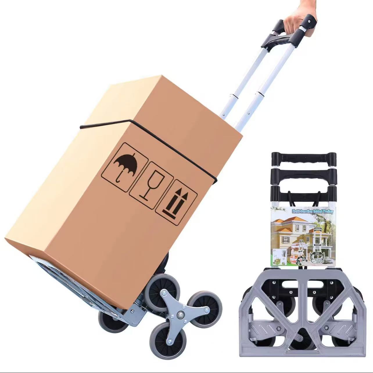 Folding Iron Wheel Electroplating Logistics Trolley, Small Trolley, Portable Electroplating Light Trolley, Multi-Functional Outdoor Tool Vehicle Specification drawing