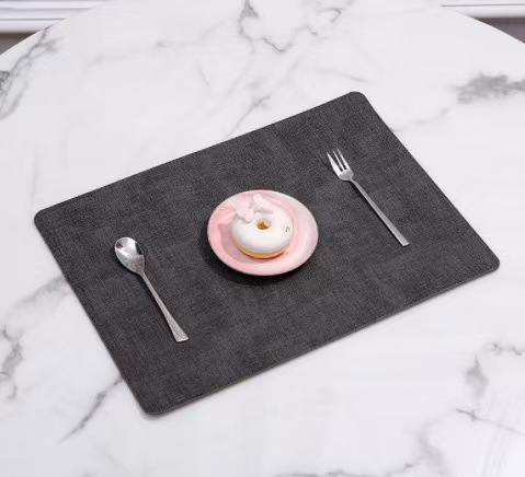 pu纯色高档方形餐垫桌垫隔热垫皮革餐垫皮革餐垫