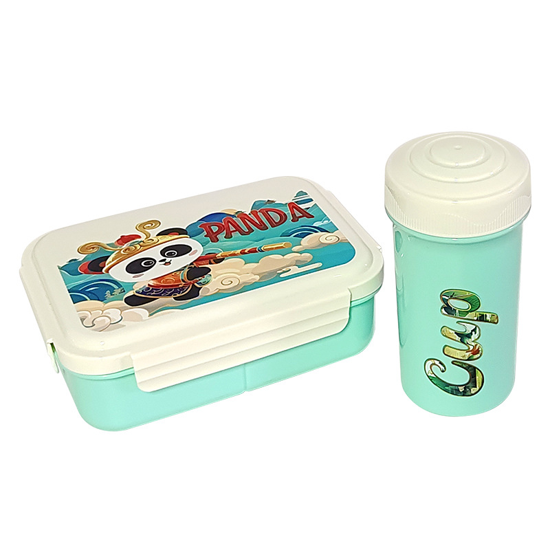 H226-556 National Trend Cartoon student compartments Lunch Box, Office Workers' microwave-safe lunch box and water cup set Application Scenario