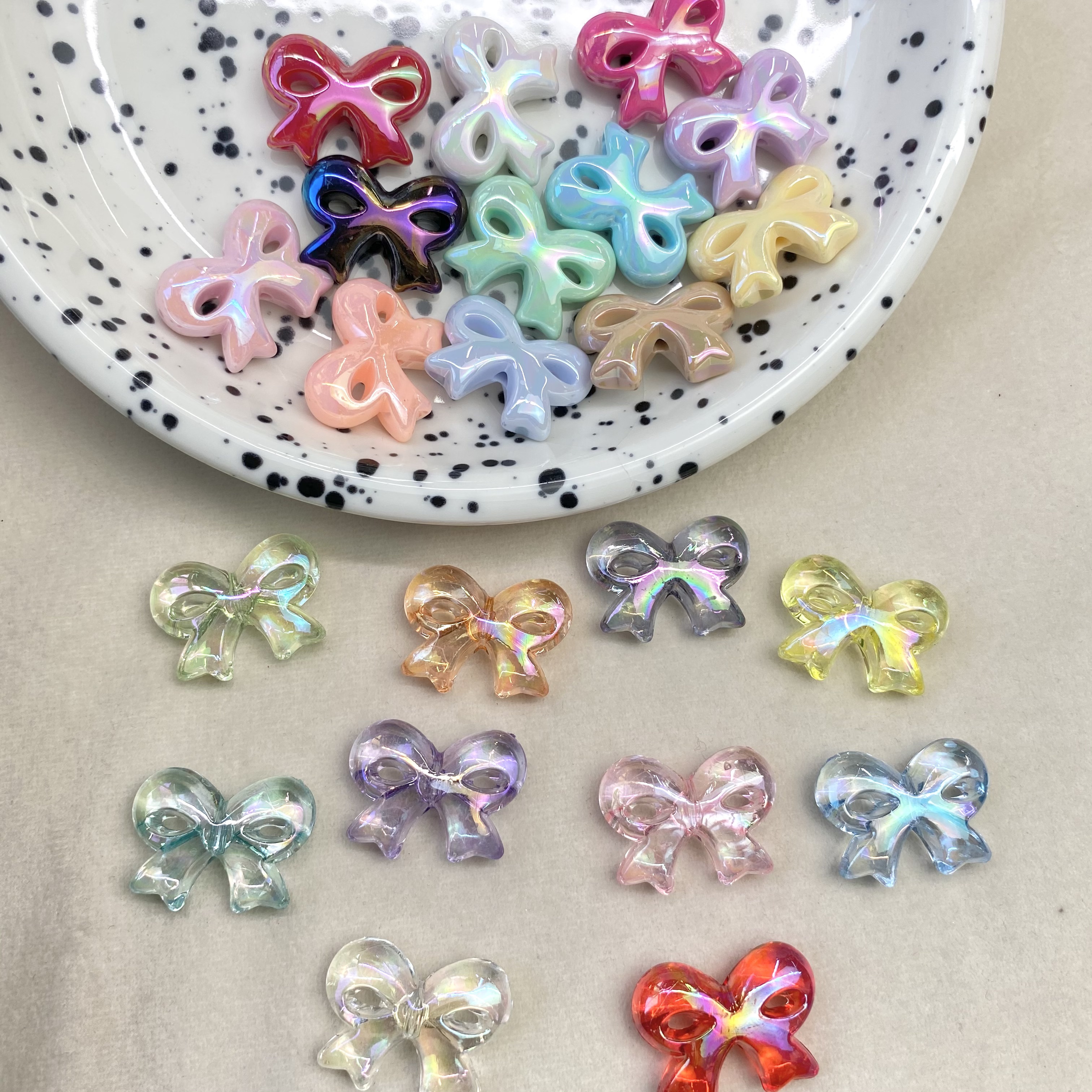 Acrylic solid color transparent ab color-coated diy/ mobile phone chain keychain, bag pendant, decorative accessory Item Picture