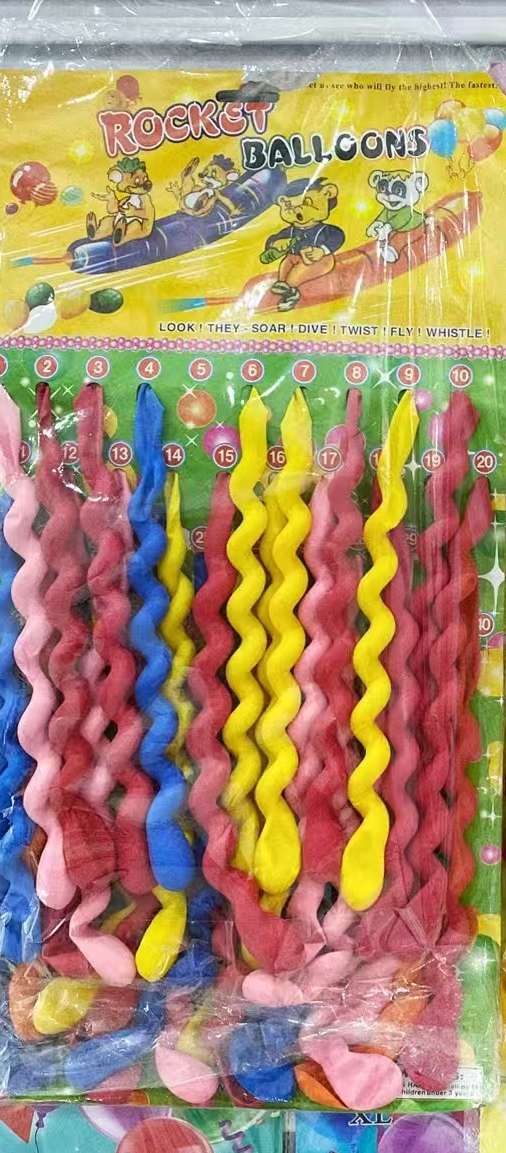 卡装龙球气球螺丝螺旋波浪旋转气球婚礼酒吧开业派对异形彩色长条