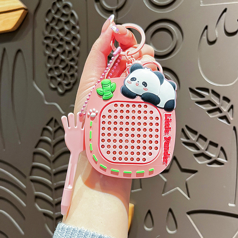 创意熊猫磁吸钢珠画板钥匙扣可爱卡通趣味玩具学生包包挂件小礼品 11111111111111111111411111111白底实物图