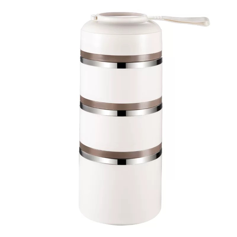 Export quality cross-border stainless steel insulated bucket with rice box, round sealed Japanese bento box, large capacity Item Picture