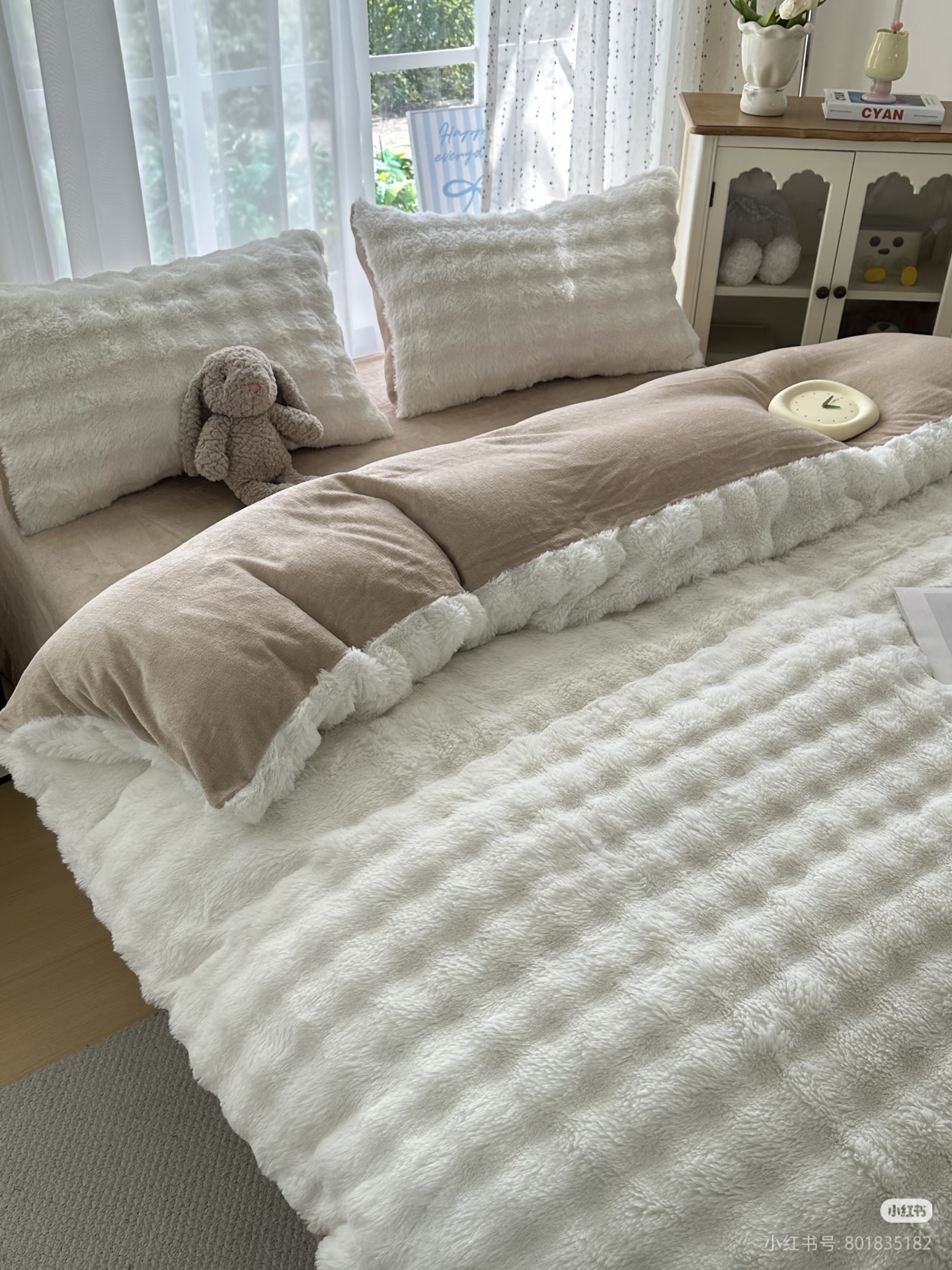 家纺全棉四件套真丝刺绣被套国潮纯棉床单床笠简约纯色双人